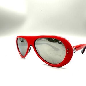 VINTAGE I SKI SUMMIT RED WHITE BLUE MIRRIORED AVIATOR SUNGLASSES 56 10 140